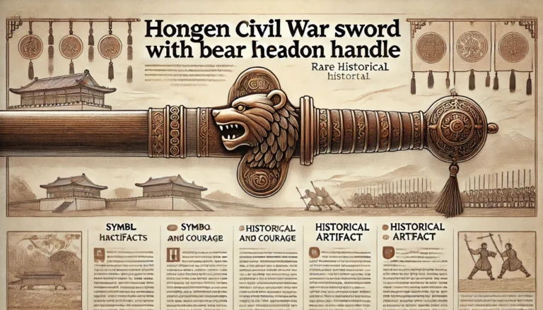 hongen civil war sword with bear headon handle